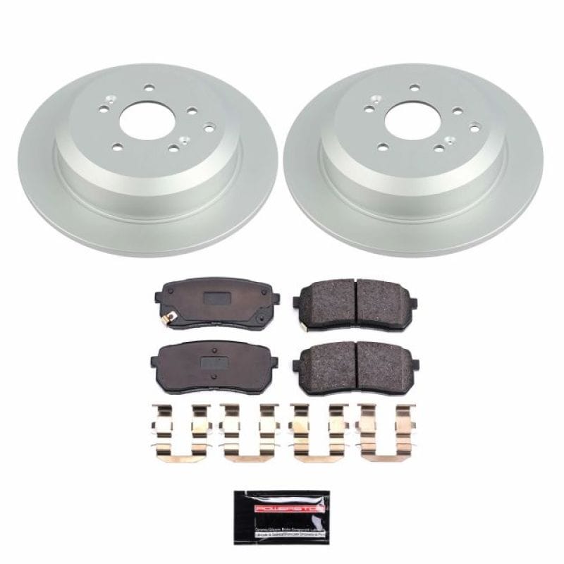 PowerStop — Genuine Geomet Coated Rotor and Low-Dust Ceramic Brake Pad Kit