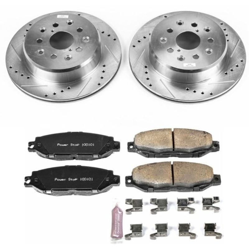 PowerStop — Z23 Daily Driver Carbon-Fiber Ceramic Brake Pad and Drilled & Slotted Rotor Kit