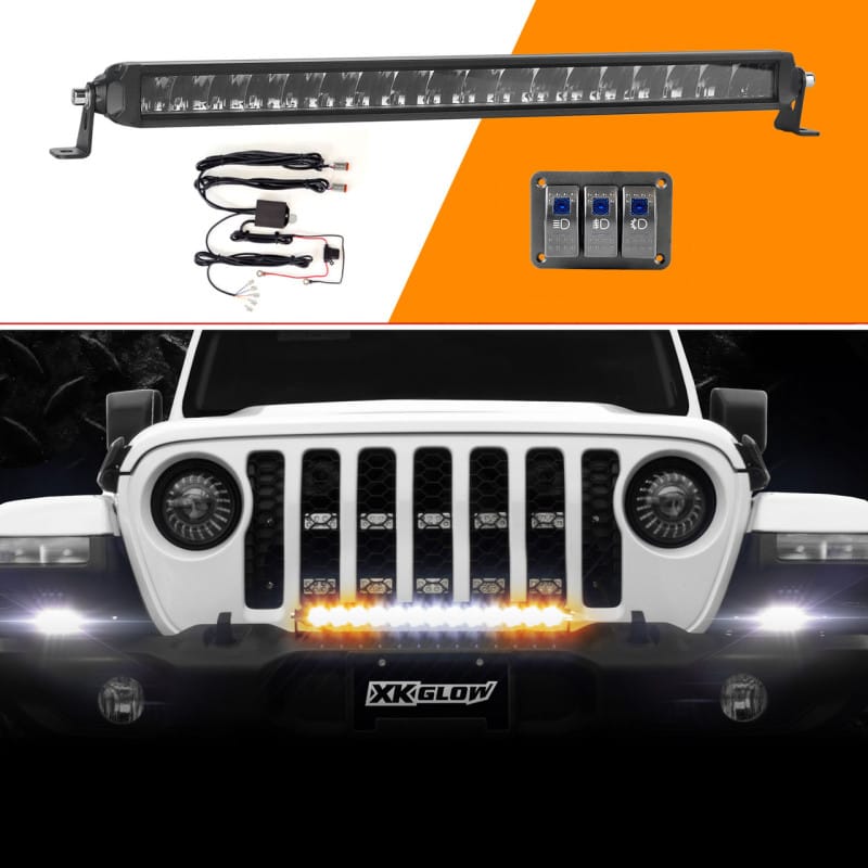 XKGLOW — XK Glow Razor Light Bar Fog + Strobe + High Beam Driving Kit 20in