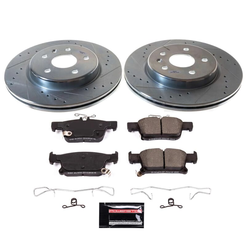 PowerStop — Z23 Daily Driver Carbon-Fiber Ceramic Brake Pad and Drilled & Slotted Rotor Kit
