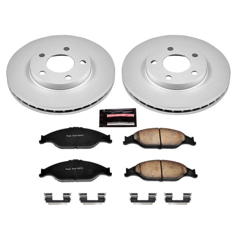 PowerStop — Genuine Geomet Coated Rotor and Low-Dust Ceramic Brake Pad Kit
