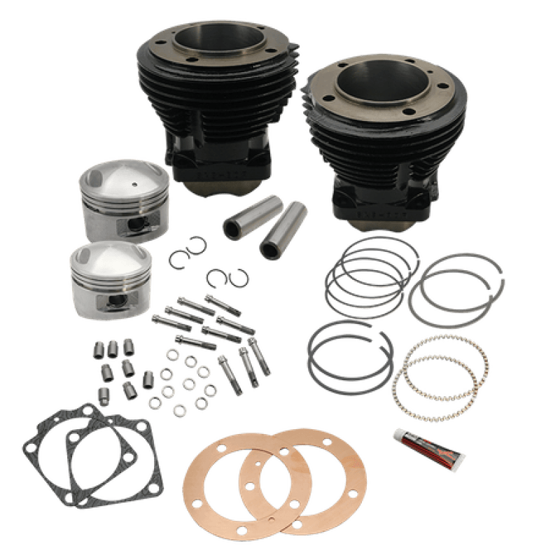 S&S Cycle — S&S Cycle 66-84 BT 98in 3-5/8in Big Bore Cylinder &  Piston Kit For S&S SH98 Engines - Gloss Black