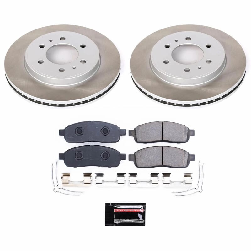 PowerStop — Semi-Coated Rotor and Low-Dust Ceramic Brake Pad Kit
