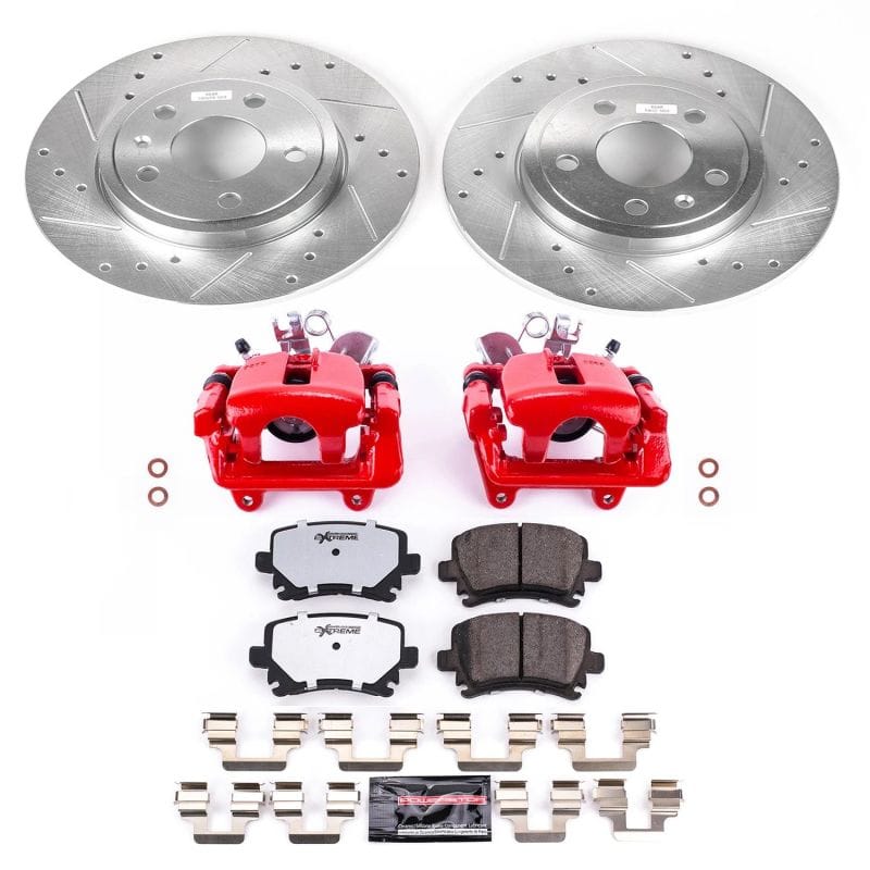 PowerStop — Z26 Street Performance Ceramic Brake Pad, Drilled Slotted Rotor, and Caliper Kit