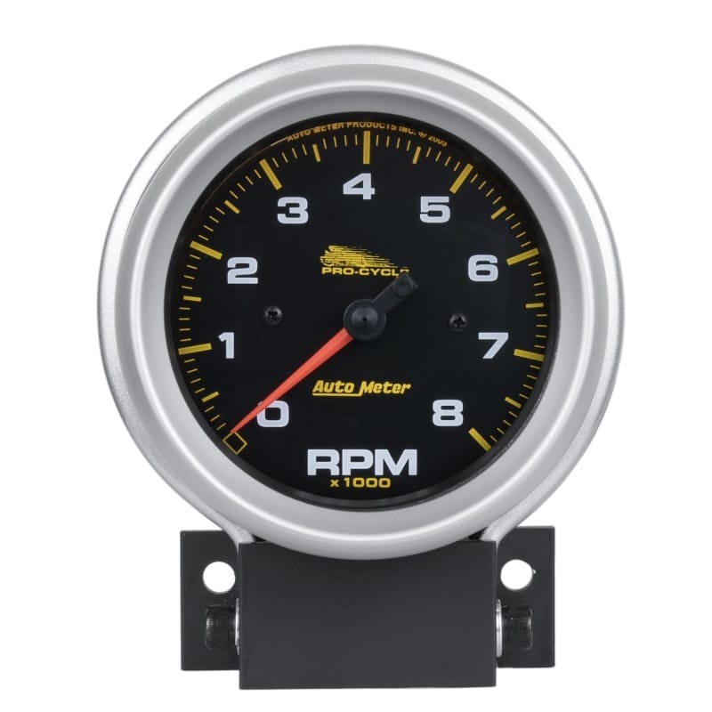 AutoMeter — GAUGE, TACH, 3 3/4", 8K RPM, 2 & 4 CYLINDER, BLACK, PRO-CYCLE