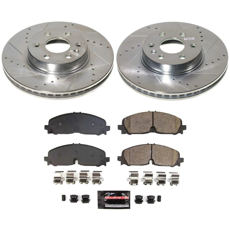 PowerStop — Z23 Daily Driver Carbon-Fiber Ceramic Brake Pad and Drilled & Slotted Rotor Kit