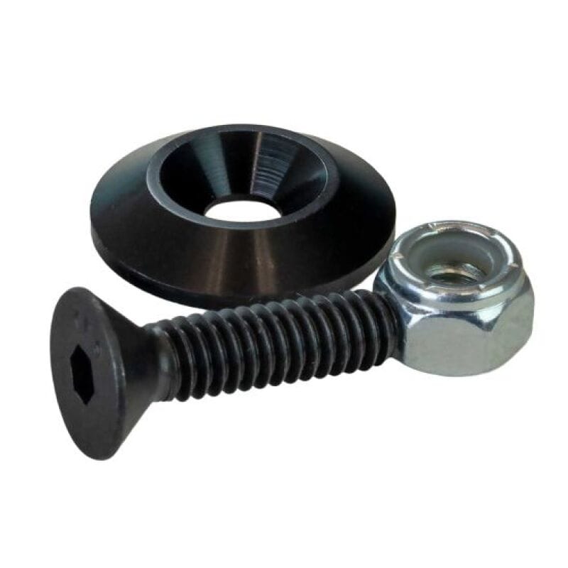 Moroso — Moroso 1in Taper Washer - Black Anodized (10 Pack w/Hardware)