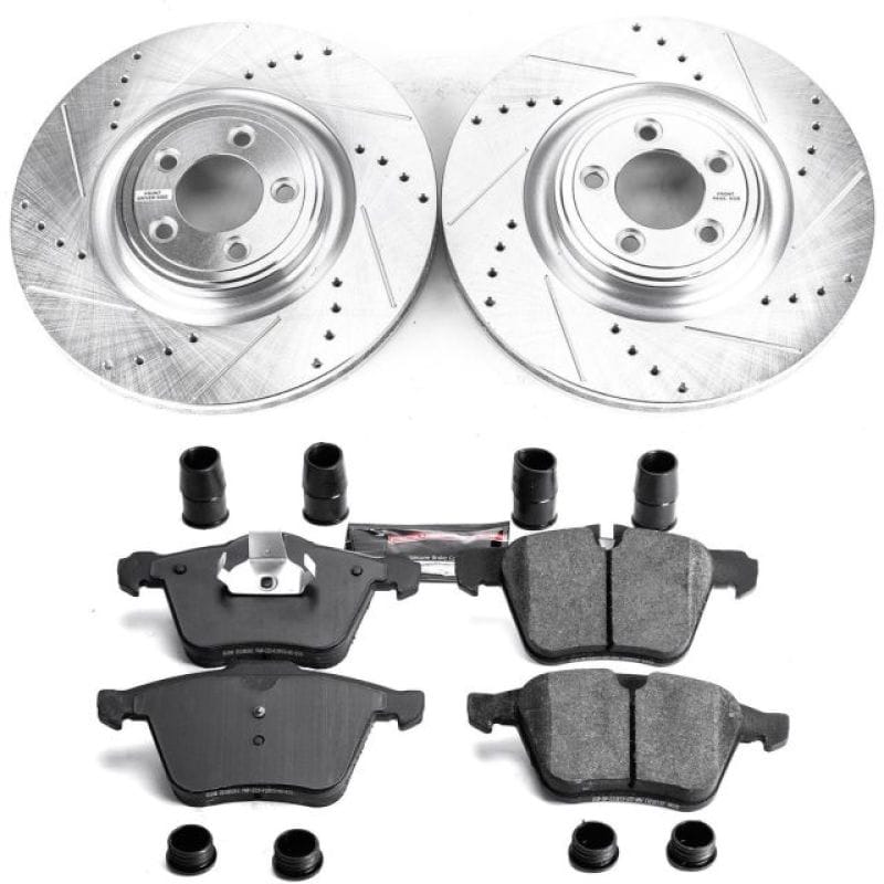 PowerStop — Z23 Daily Driver Carbon-Fiber Ceramic Brake Pad and Drilled & Slotted Rotor Kit