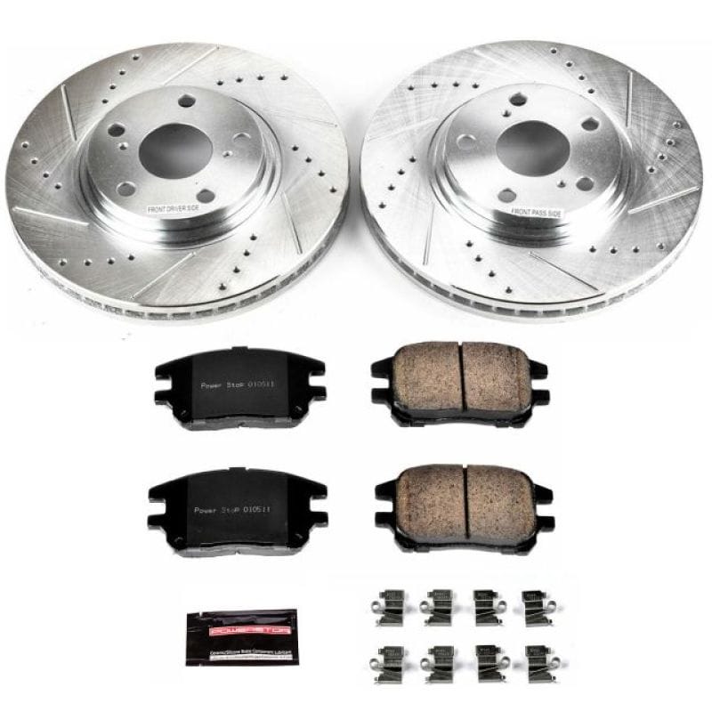 PowerStop — Z23 Daily Driver Carbon-Fiber Ceramic Brake Pad and Drilled & Slotted Rotor Kit