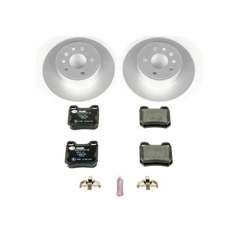 PowerStop — Genuine Geomet Coated Rotors, ECE-R90 Brake Pads + Hardware Kit