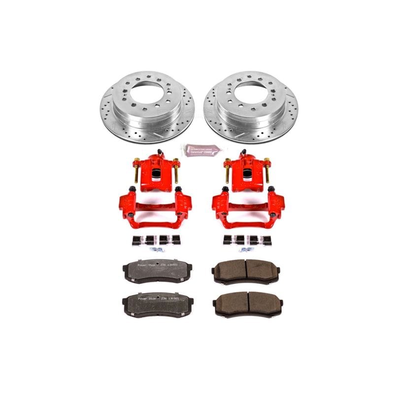 PowerStop — Z36 Truck and SUV Ceramic Brake Pad, Drilled & Slotted Rotor, and Caliper Kit