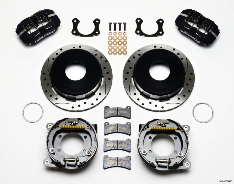 Wilwood — KIT,REAR,DISC/DRUM,BIG FORD,NEW STYLE 2.50 OFF,CURRIE,1PC 11.00,SRP,BLACK PWD