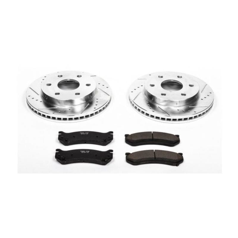 PowerStop — Z23 Daily Driver Carbon-Fiber Ceramic Brake Pad and Drilled & Slotted Rotor Kit