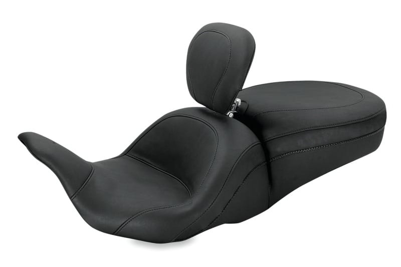 Mustang Motorcycle — Mustang 08-21 Harley Electra Glide, Rd Glide, Rd King, Str Glide Lowdown 1PC Seat w/DBR - Black