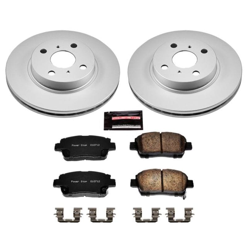 PowerStop — Genuine Geomet Coated Rotor and Low-Dust Ceramic Brake Pad Kit