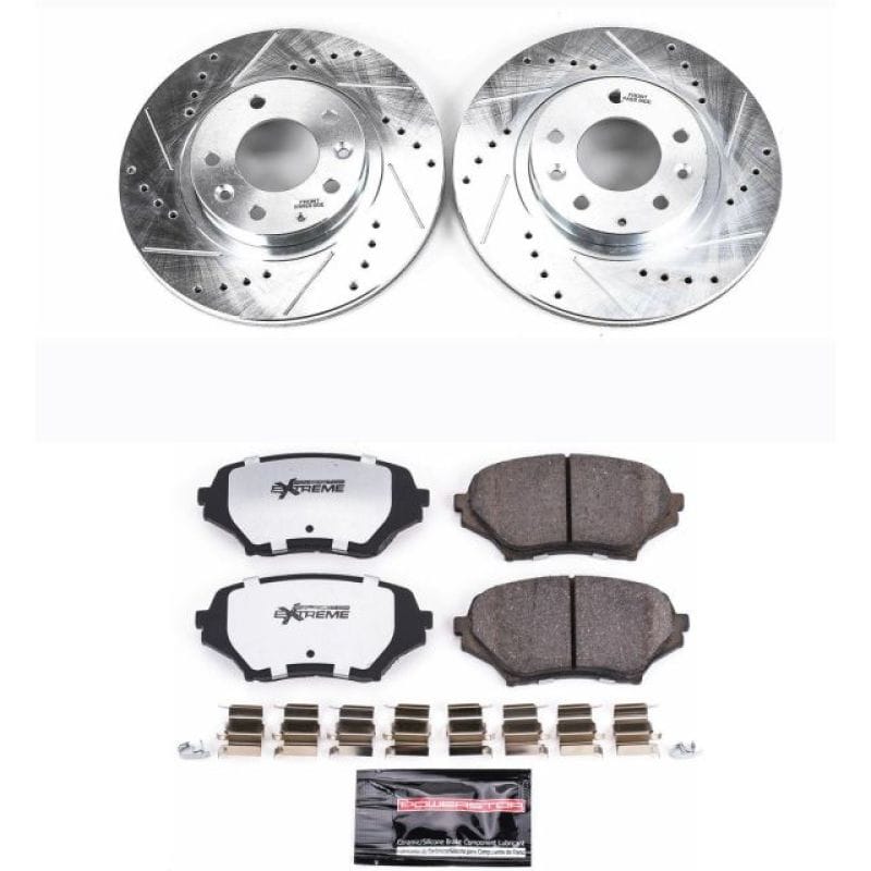 PowerStop — Z26 Street Performance Ceramic Brake Pad and Drilled & Slotted Rotor Kit