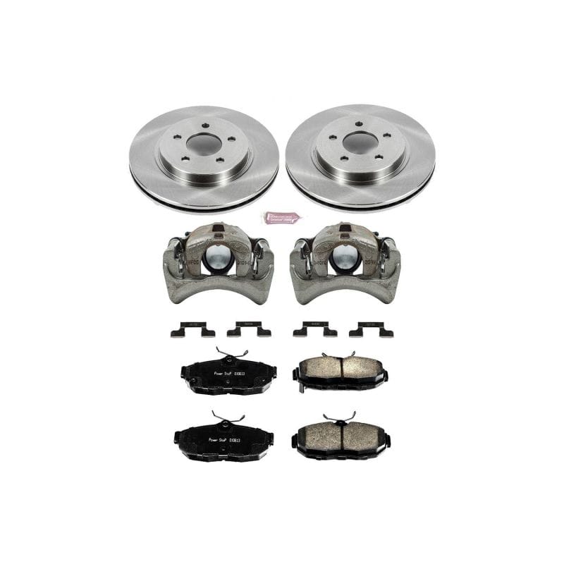PowerStop — OE Stock Replacement Low-Dust Ceramic Brake Pad, Rotor and Caliper Kit