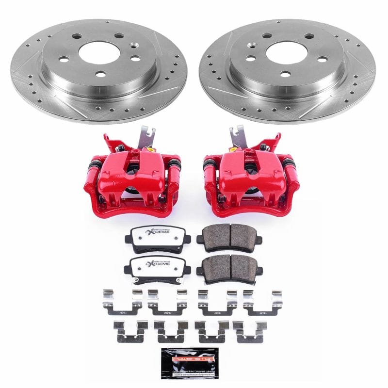 PowerStop — Z26 Street Performance Ceramic Brake Pad, Drilled Slotted Rotor, and Caliper Kit