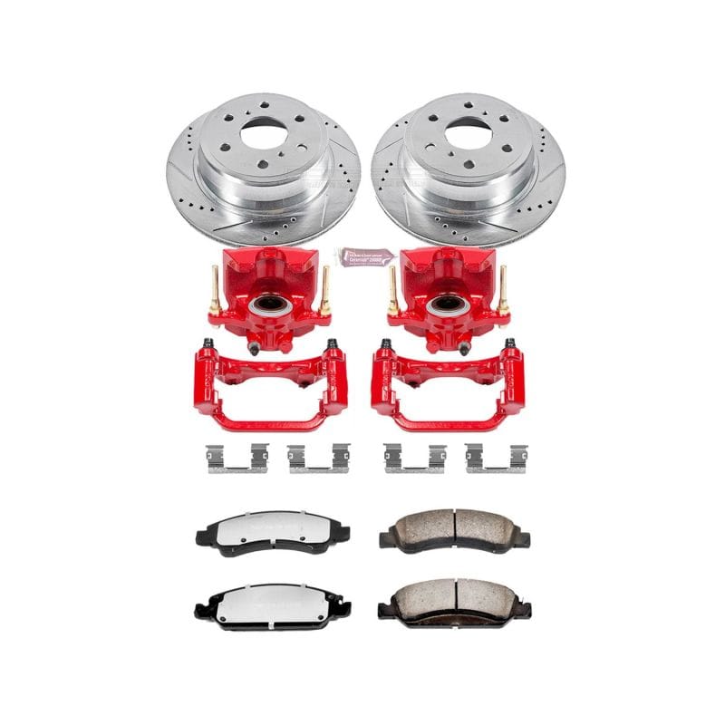 PowerStop — Z36 Truck and SUV Ceramic Brake Pad, Drilled & Slotted Rotor, and Caliper Kit