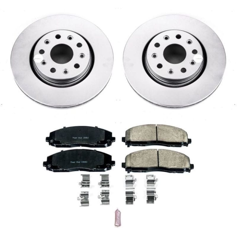 PowerStop — Genuine Geomet Coated Rotor and Low-Dust Ceramic Brake Pad Kit