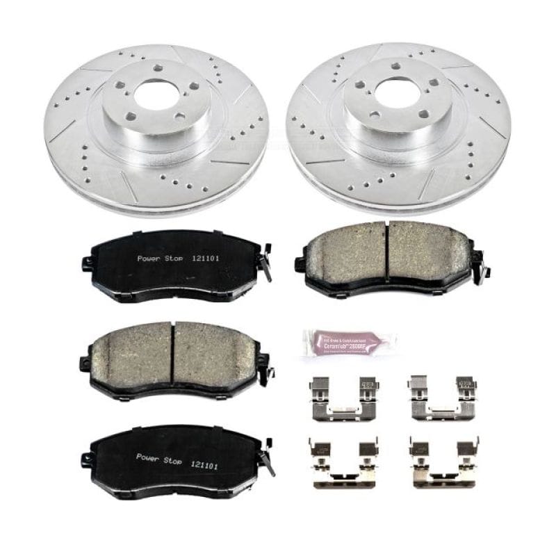 PowerStop — Z23 Daily Driver Carbon-Fiber Ceramic Brake Pad and Drilled & Slotted Rotor Kit