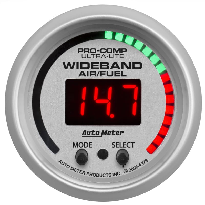 AutoMeter — GAUGE, AIR/FUEL RATIO-PRO PLUS, 2 1/16", 10:1-20:1, DIGITAL W/ PEAK & WARN, UL