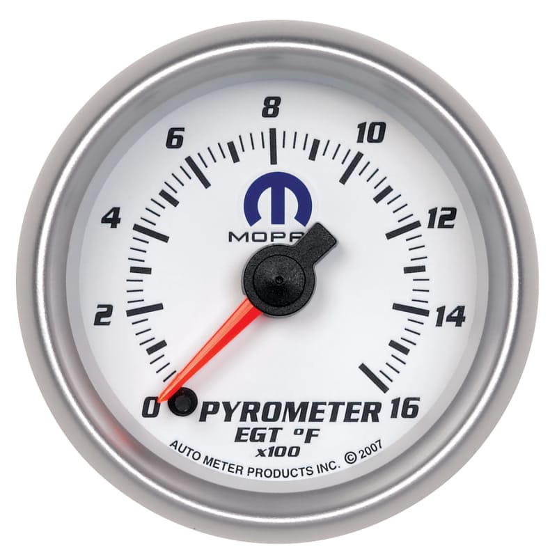 AutoMeter — GAUGE,PYROMETER (EGT),2 1/16",1600 Degrees F,DIGITAL STEPPER MOTOR,WHITE,MOPAR