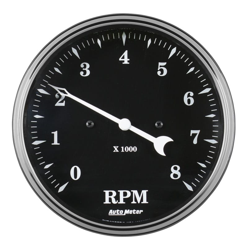 AutoMeter — GAUGE, TACHOMETER, 5", 8K RPM, IN-DASH, OLD TYME BLACK