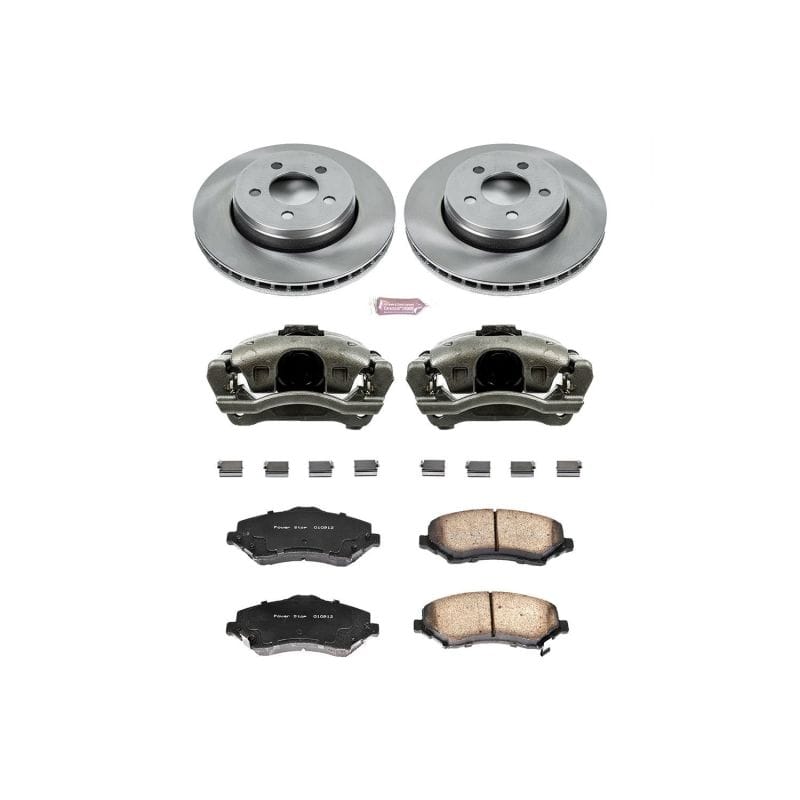 PowerStop — OE Stock Replacement Low-Dust Ceramic Brake Pad, Rotor and Caliper Kit