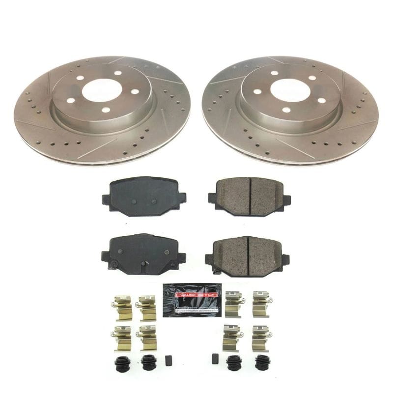 PowerStop — Z23 Daily Driver Carbon-Fiber Ceramic Brake Pad and Drilled & Slotted Rotor Kit