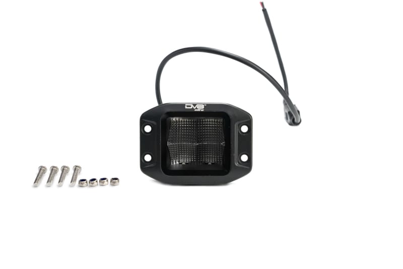 DV8 Offroad — UNIVERSAL 3 in. CUBE LED LIGHT WITH FLOOD PATTERN AND FLUSH MOUNT PLATE BUILT IN