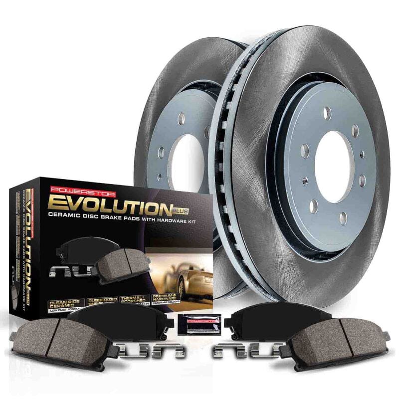 PowerStop — Semi-Coated Rotor and Low-Dust Ceramic Brake Pad Kit