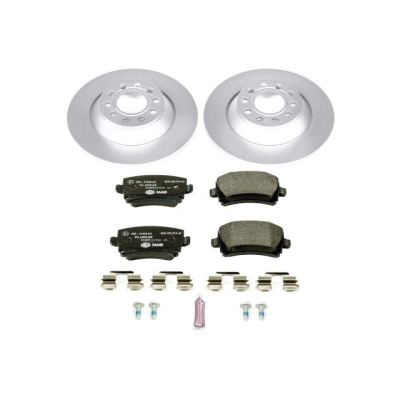 PowerStop — Genuine Geomet Coated Rotors, ECE-R90 Brake Pads + Hardware Kit