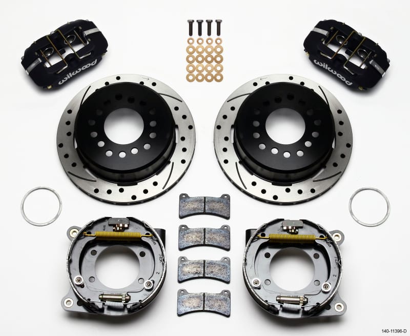 Wilwood — KIT,REAR,DISC/DRUM,MUSTANG,8.8,5 LUG 2.50 OFF,1PC 11.00,SRP,BLACK PWD CT