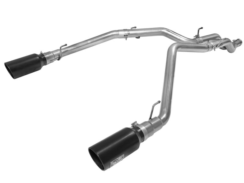 aFe — Large Bore-HD 3 IN 409 Stainless Steel DPF-Back Exhaust System w/Black Tip
