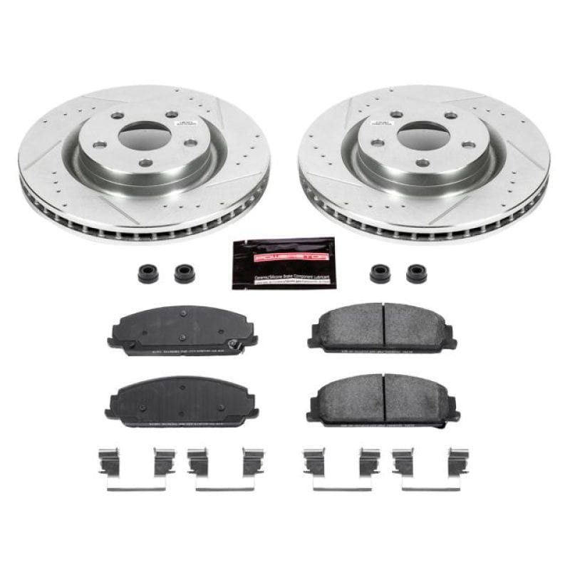 PowerStop — Z23 Daily Driver Carbon-Fiber Ceramic Brake Pad and Drilled & Slotted Rotor Kit