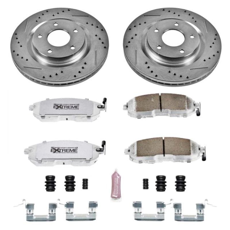 PowerStop — Z26 Street Performance Ceramic Brake Pad and Drilled & Slotted Rotor Kit