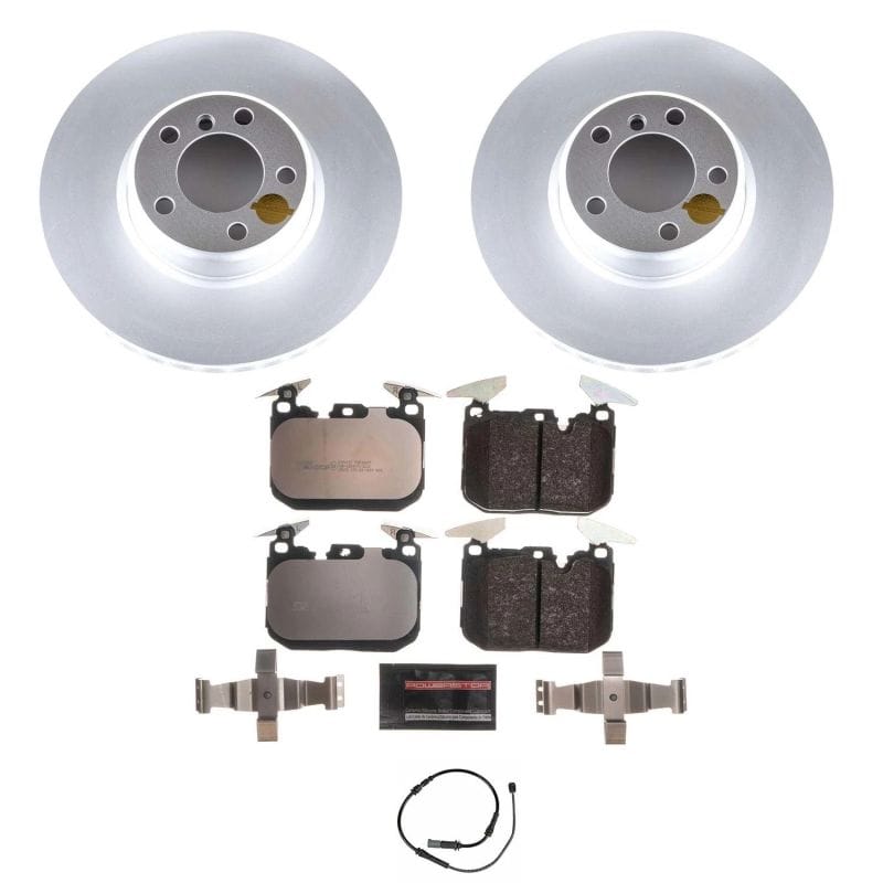 PowerStop — Genuine Geomet Coated Rotors, ECE-R90 Brake Pads + Hardware Kit