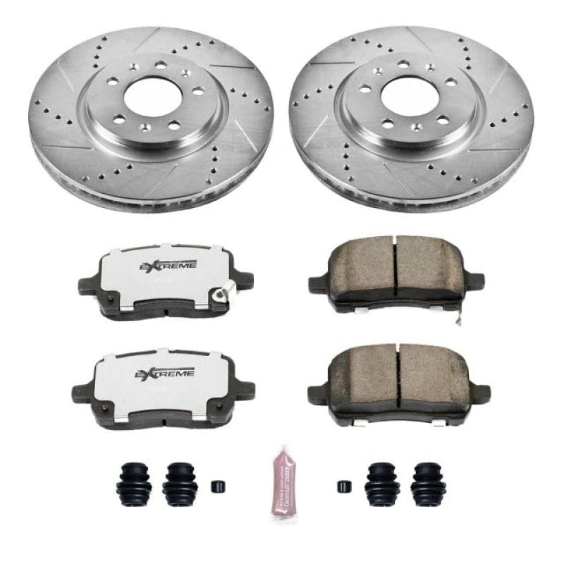 PowerStop — Z26 Street Performance Ceramic Brake Pad and Drilled & Slotted Rotor Kit