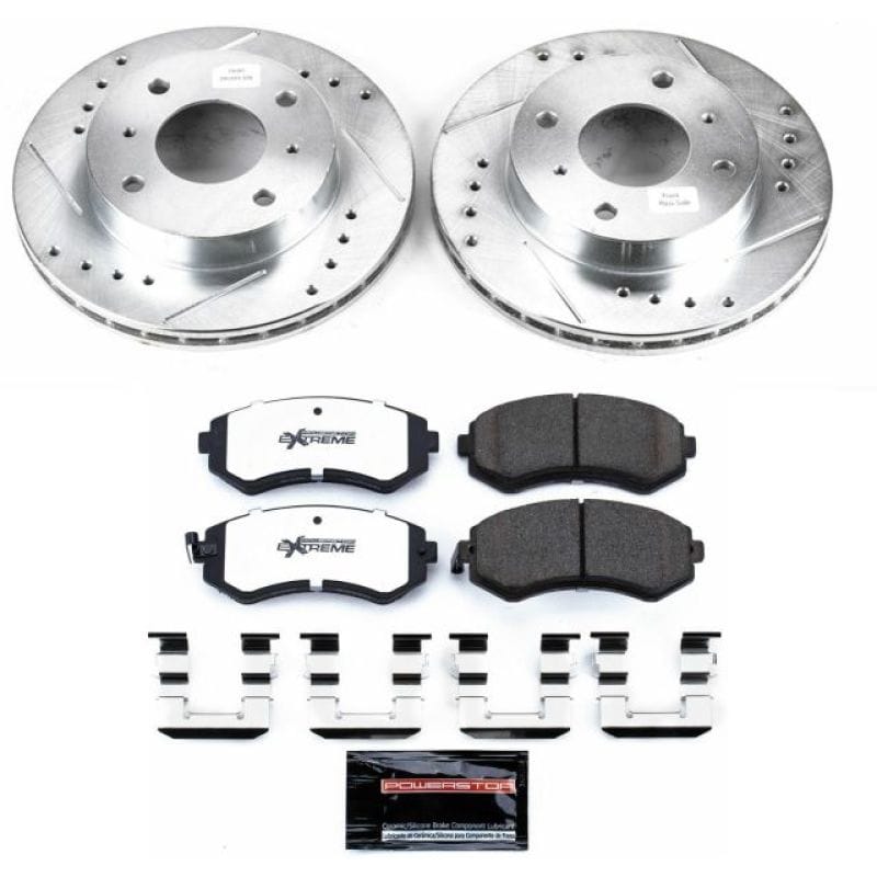 PowerStop — Z26 Street Performance Ceramic Brake Pad and Drilled & Slotted Rotor Kit