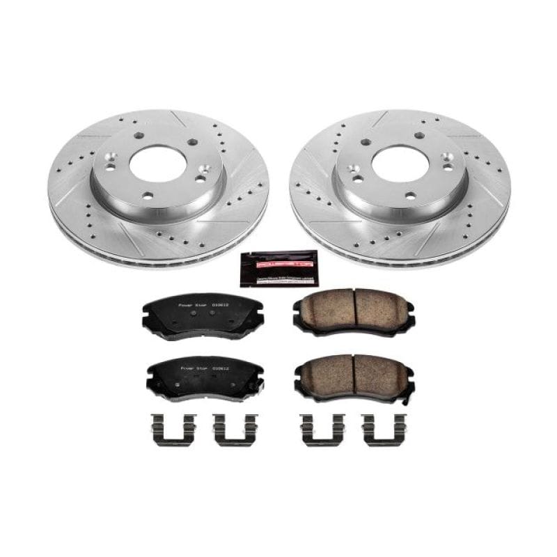 PowerStop — Z23 Daily Driver Carbon-Fiber Ceramic Brake Pad and Drilled & Slotted Rotor Kit