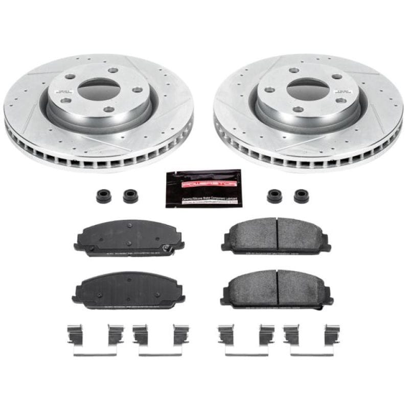 PowerStop — Z23 Daily Driver Carbon-Fiber Ceramic Brake Pad and Drilled & Slotted Rotor Kit
