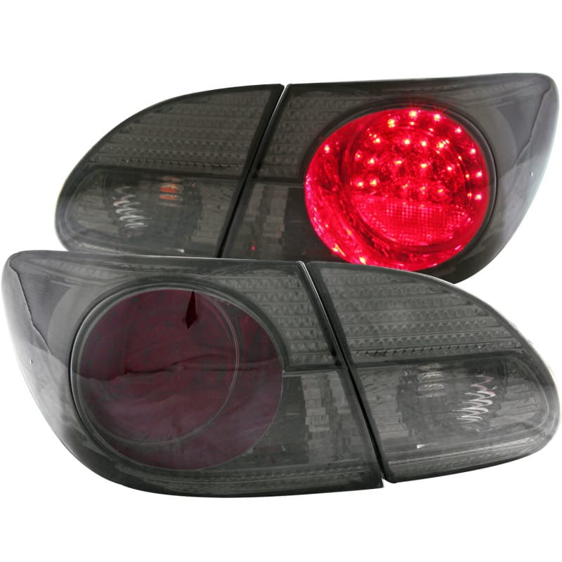 ANZO — ANZO 2003-2008 Toyota Corolla LED Taillights Red/Smoke