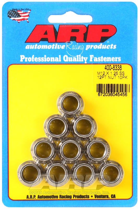 ARP — ARP M12 X 1.25 (.750 collar) SS 12pt nut kit