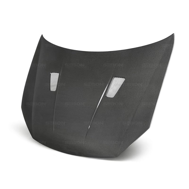 Seibon — Seibon 10-11 VW Golf GTI 5K/MK6 TM Carbon Fiber Hood w/ Shaved Emblem
