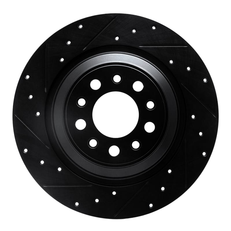 R1 Concepts — R1 Concepts Brake Rotor Drilled and Slotted Black