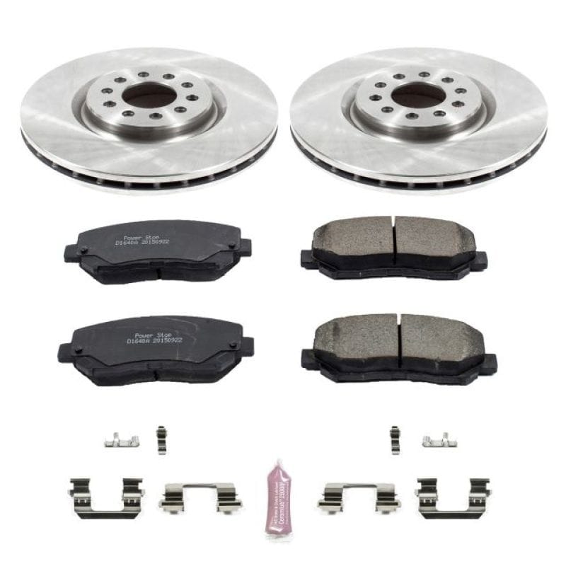 PowerStop — OE Stock Replacement Low-Dust Ceramic Brake Pad and Rotor Kit