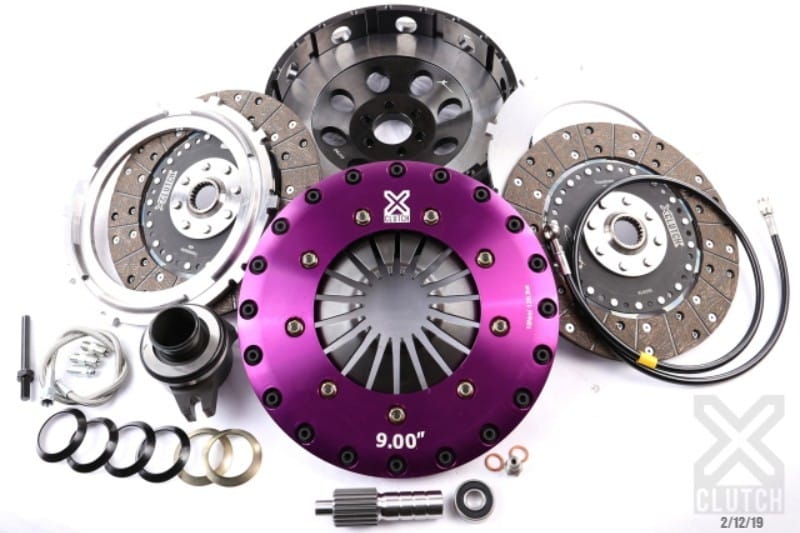 XCLUTCH — Clutch Kit Inc Chromoly Flywheel + HRB; 9" Twin Solid Organic Clutch Discs