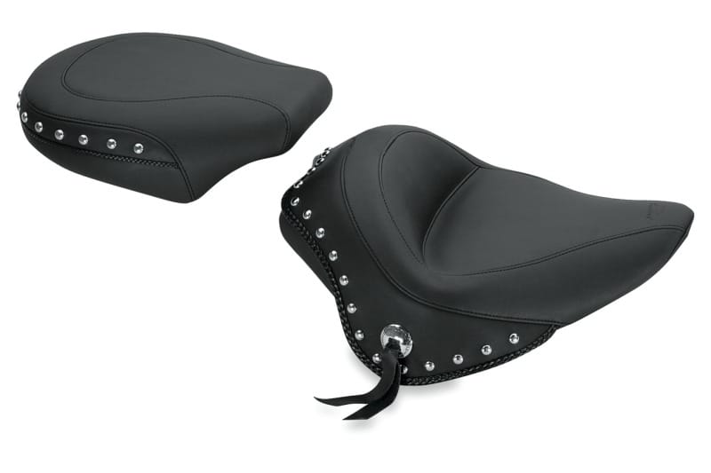 Mustang Motorcycle — Mustang 11-13 Harley Blackline,12-17 Slim/Slim S Wide Stud Touring Solo Seat w/Studs - Black