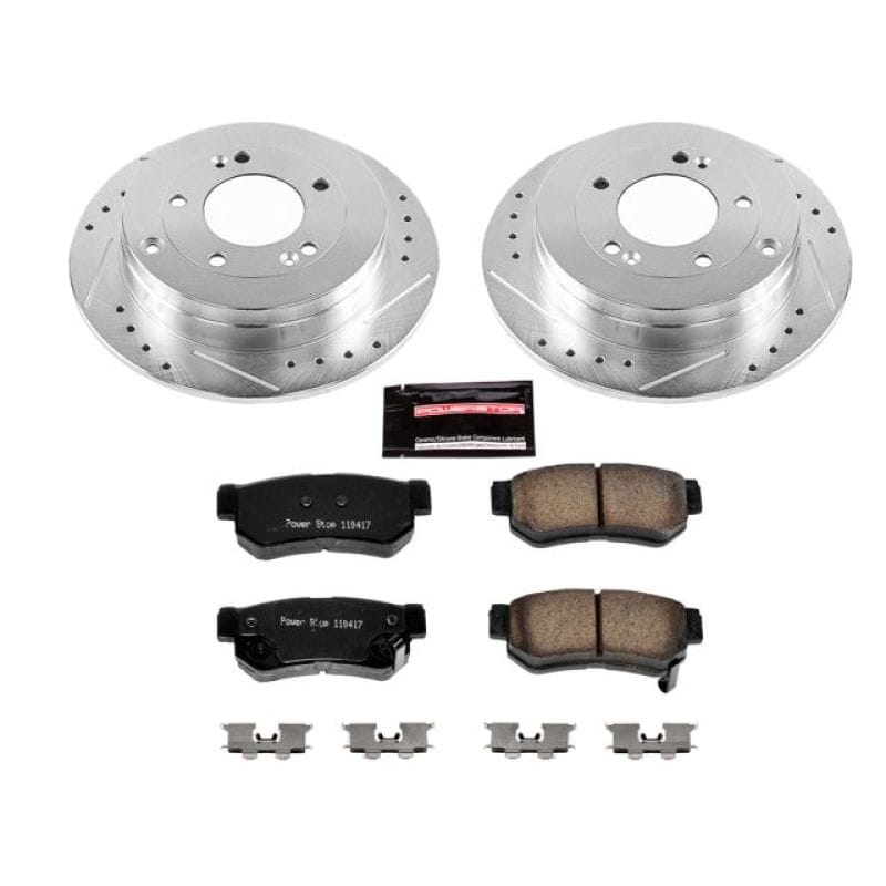 PowerStop — Z23 Daily Driver Carbon-Fiber Ceramic Brake Pad and Drilled & Slotted Rotor Kit